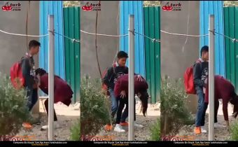 Asyalı liseli kızlar sokakta çıplak seksi yapıyor