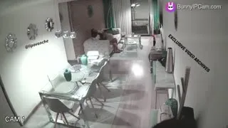 Hot Wife Kisses And Fucks Husband Right After Work On Living Room Couch