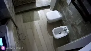 Horny Babe Scrolls Her Phone While Peeing In The Toilet — animated preview