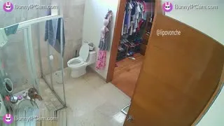 Horny Woman Strips Naked For Her Daily Shower Routine — Watch on BunnyIPCam