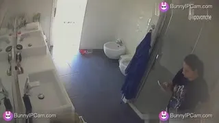 Chubby Babe Gets Naked And Showers In Hidden Bathroom Cam — Watch on BunnyIPCam