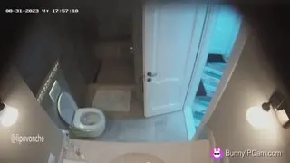 Her Pissing And Shower Routine Caught On Hidden Bathroom Cam — Watch on BunnyIPCam