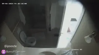 Skinny Blonde Rushes In To Pee Fast Before Heading To Work — animated preview