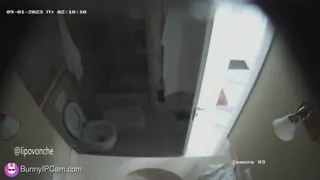 Skinny Blonde Rushes In To Pee Fast Before Heading To Work — Watch on BunnyIPCam