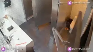 Three Horny People Cram Into Public Toilet Stall For Wild Fuck — animated preview