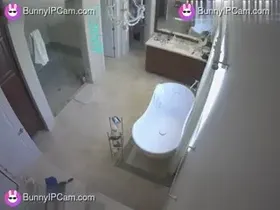 Blonde Strips Naked And Shaves Her Pussy In The Bathroom Mirror — animated preview