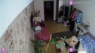 Horny Brunette Grinds Big Vibrator Right Through Tight Leggings — Watch on BunnyIPCam