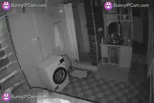 Skinny Brunette Voyeur Watches Her Naked Husband Showering — animated preview
