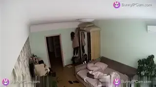 Curly Haired Beauty Checks House Then Fingers Her Wet Pussy Hard — animated preview