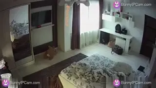Young Student With Small Tits Strolls Naked Picking Walk Clothes — animated preview