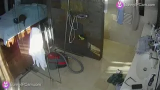 Horny Lover Films His Naked Milf Strutting Around The Bathroom — Watch on BunnyIPCam