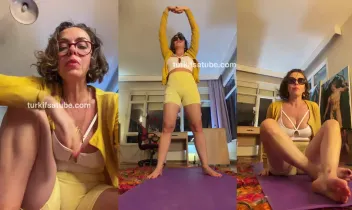 Karolin Fişekçi Patreon İfşa - 2026-10-18 - Sarı Dar Şortla Kısa Bir Antrenman Posteri
